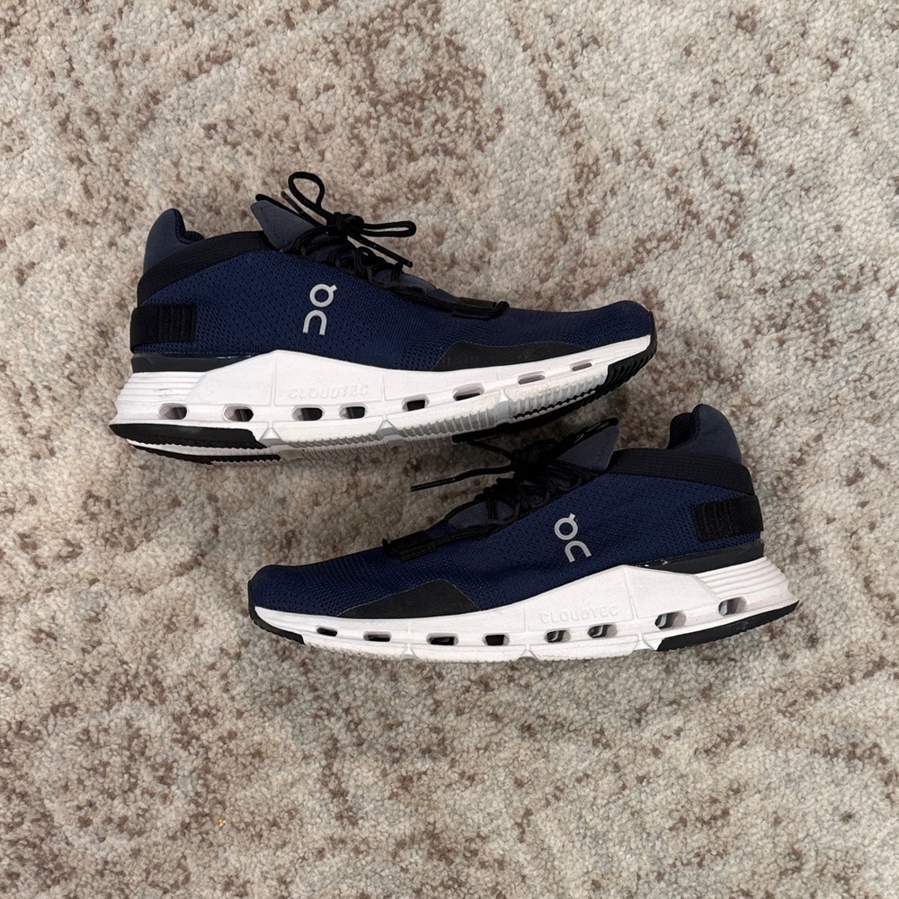 On Cloud  Running Women’s Dark Blue and White Sneakers